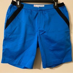 New NWT‎ G By Giuliana Rancic Blue Black Bermuda Shorts Womens Size 8